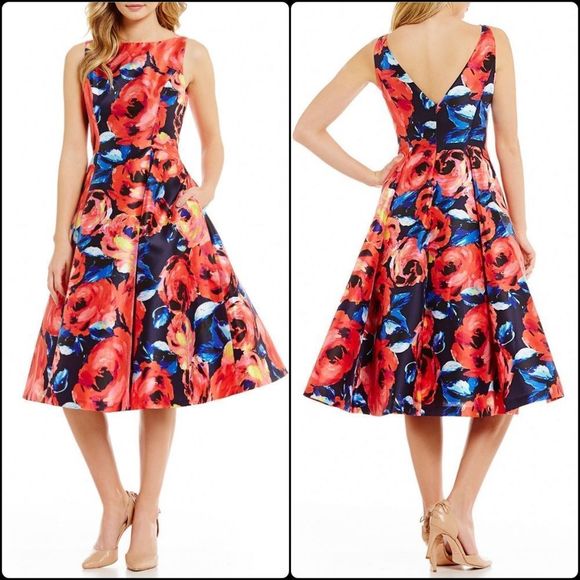 Adrianna Papell Sleeveless Floral Printed